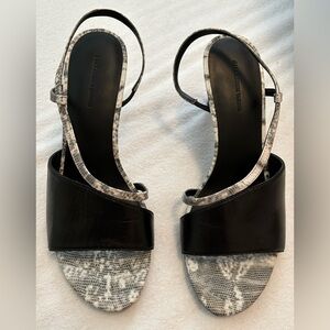 Alexander Wang leather and snake skin heels.